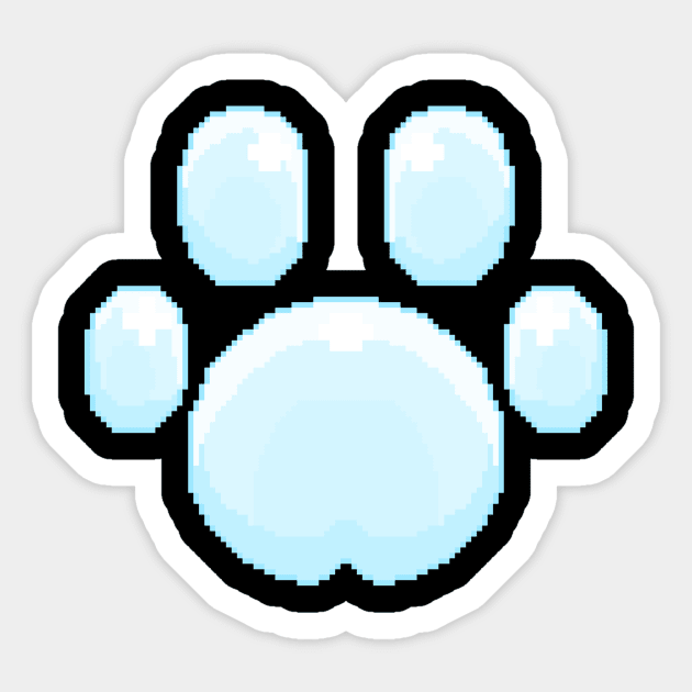 Kawaii Pixel Paw (blue) Sticker by ssydneyart